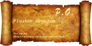 Piszkor Orsolya névjegykártya